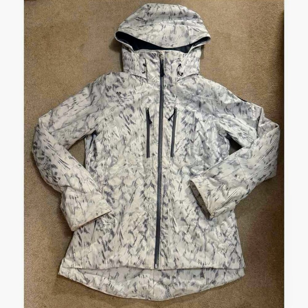 Obermeyer White/Grey Print Women's Cecilia Snow Jacket